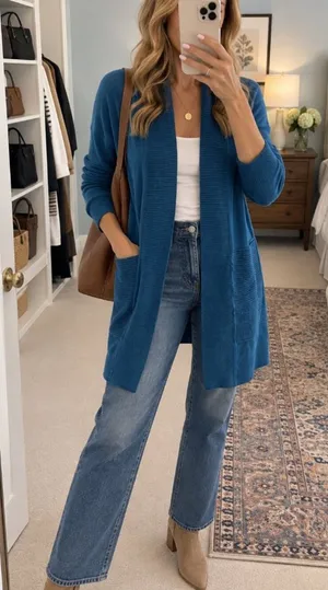 Lululemon Merino Sit In Lotus Wrap II Petrol Blue Open Front Cardigan Size 6 thumbnail 1