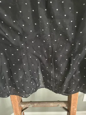 Loft Size XS Black With White Hearts Long Sleeve Shirt thumbnail 8
