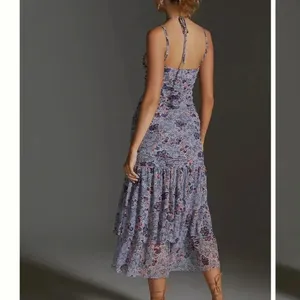 MISA Los Angeles Nicola Floral Mesh Halter Midi Dress Blue Size XS NWT thumbnail 13