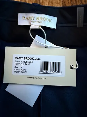 Ramy Brook Russell Wide Leg Tailored Pants Trousers – Navy – Size 4 NWT thumbnail 5