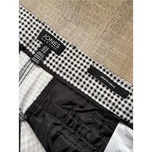 Jones New York Gingham Check Grace Ankle Pants Black White Size 10 Preppy Office thumbnail 6