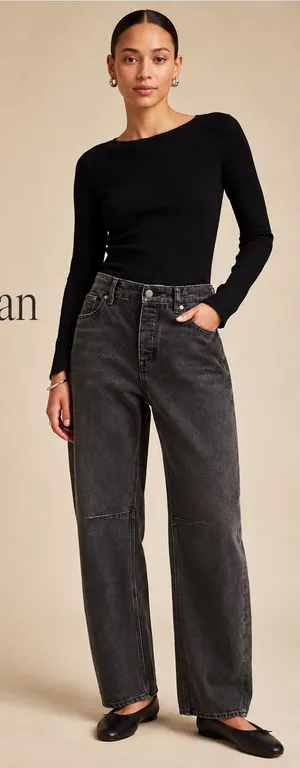 Madewell The Darted‎ Barrel-Leg Jean Olenda Wash Size 24 thumbnail 1