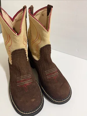 Ariat Brown, Cream and Pink Western Ankle Booties thumbnail 6