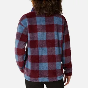 Eddie Bauer Pullover Jacket Plaid Faux Fur Fleece Size Small Sweatshirt Women‎ thumbnail 2