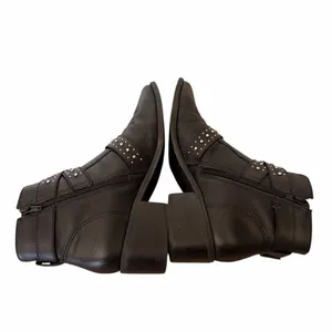 Steve Madden black studded rock leather Moto "Glori" boots women US 7M thumbnail 5
