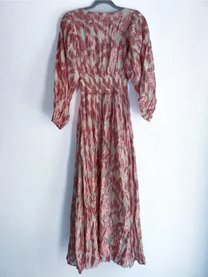 Jen’s Pirate Booty Rising Star Lapis Maxi Dress Pink Metallic NWT XS Fairycore thumbnail 7