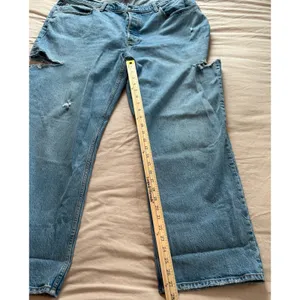 Abercrombie & Fitch Curve Love 90s Baggy Low Rise Distressed Jeans Blue 34 18R thumbnail 3