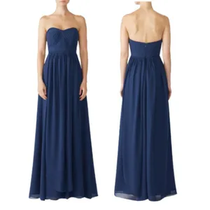 Jenny Yoo‎ Aidan Convertible Bridesmaid Gown Sz 6 Navy Strapless Sweetheart Neck thumbnail 2