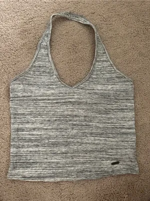 Hollister Gray Heather V-Neck Halter Tank thumbnail 1