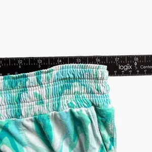 Soma Pajama Pants Women L Teal White Damask Floral Cropped Lounge Sleepwear thumbnail 5