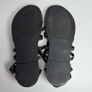 Free People 37 US 7 Gladiator Sandals Black Leather Studded Strappy Boho Flat thumbnail 12