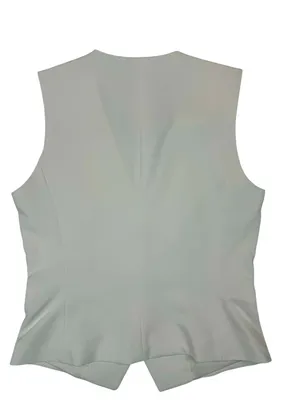H&M Women's White Single-Breasted Tailored Suit Vest Waistcoat thumbnail 8