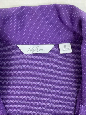 Lady Hagen Women's Golf Tank Top With Ruched Side Size Small Purple Polka Dot thumbnail 10