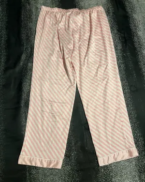 Womens large Victoria's Secret pajama pants w/drawstring & pockets-pink striped thumbnail 2