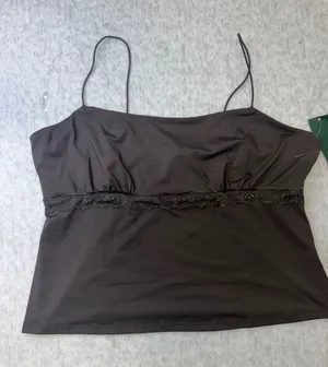 Wild Fable‎ Espresso Brown Lace Trim Cami Top Espresso Large NWT TART1042J thumbnail 1