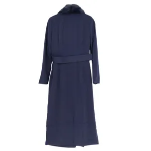 Naked Wardrobe The Statement Trench Coat Womens Small Navy Stretch Belted Waist thumbnail 2