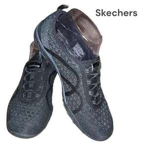 Skechers black breath easy infi-knity slip on shoes thumbnail 2