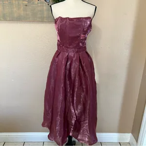 Radiant Direction Mauve Purple Strapless Midi Dress With Pockets thumbnail 3