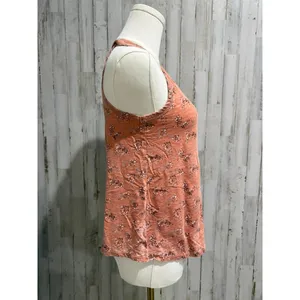 American Eagle Outfitters Tank Top‎ Womens XS Peach Pink Floral Scoop thumbnail 3