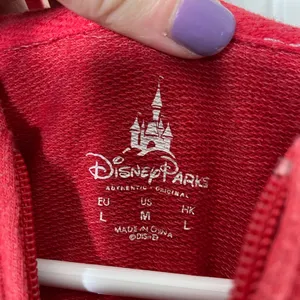 EUC Disney Parks‎ authentic women’s red Mickey Mouse patch full zip sweatshirt M thumbnail 4