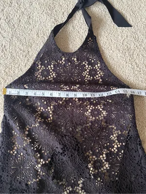 Intermix Y2K boho 90s 2000s black emo goth lace haulter cami tank top size xs thumbnail 12