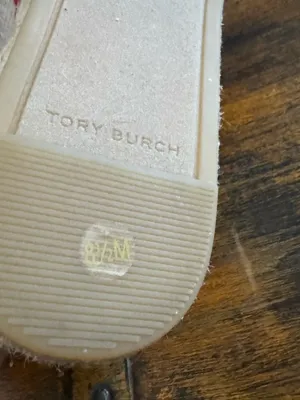 Tory Burch Fray Stripe Espadrille Flats Red White Canvas Logo Slip On Shoes 8.5 thumbnail 7