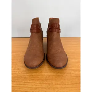 B.O.C by Born boots women's 7 ankle side zip western buckle vegan leather brown thumbnail 4