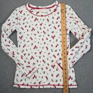 Laura Ashley Women's Small Waffle Knit Thermal Pajama Set Red Cardinal Bird thumbnail 3