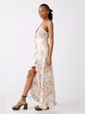 Floral Dress Forum midi dress with a side slit at the midi skirt size small thumbnail 6