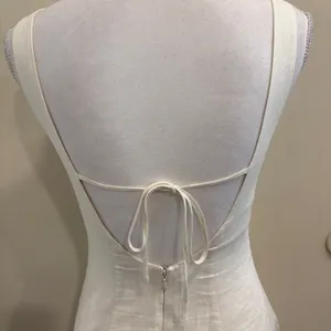 Solid & Striped Carolina Linen-Blend Mini Dress Cream XS Beach Boho Bachelorette thumbnail 8