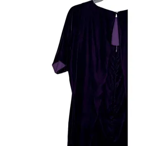 Lauren Ralph Lauren Women Shift Dress Velvet Short Sleeve Keyhole Purple Size 4 thumbnail 9
