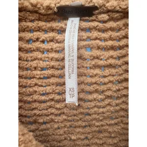 Free People Be Yours Pullover Sweater Camel Chunky Knit Oversized Cowl Neck XS thumbnail 7