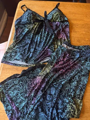 Y2K multi colored Groovy 2 pc pajama set by Jenni woman’s size M thumbnail 1