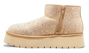 Missy platform beige/stone rhinestone boots Gold Size 7 thumbnail 2