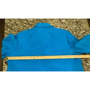 Talbots Blazer Bright Blue One button Jacket Preppy Size 18WP 100% Linen thumbnail 9