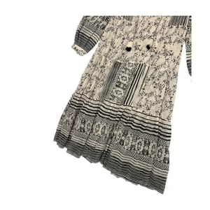 By Anthropologie Talulah Tiered Midi Dress Womens Small Beige Sheer Peasant Boho thumbnail 5