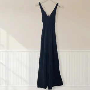 Anthropologie Sancia Oda Satin Jumpsuit in Midnight Navy Blue Size Small thumbnail 6