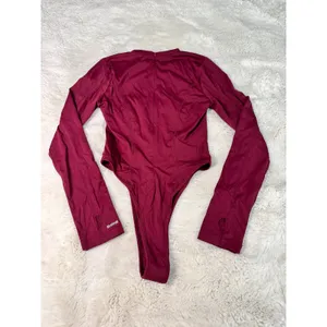 Shane Justin Burgundy Long Sleeve Performance Bodysuit NWT thumbnail 2