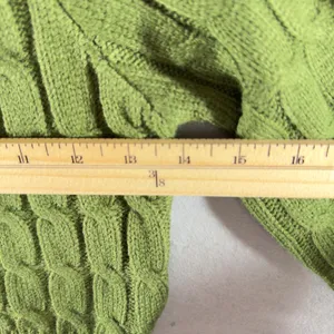 392 | Et Clet Womens Small Cable‎ Knit Cropped Sweater Green Balletcore Preppy thumbnail 3