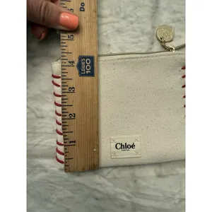 Chloe Parfums Limited‎ Edition 2023 Pouch Pochette Cream Red Stitch thumbnail 5