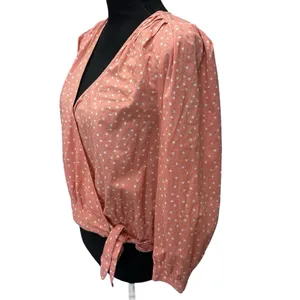 Madewell Wrap Top‎ in Scattered Star Peach Boho Women size Large thumbnail 2