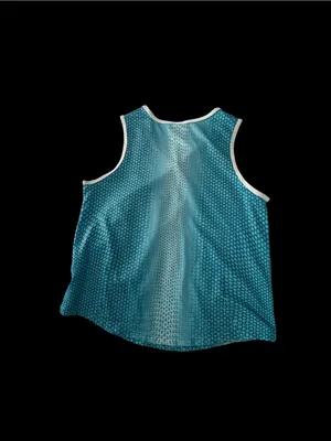 Nike Teal Blue Mesh Athletic Tank with Yellow Swoosh thumbnail 4