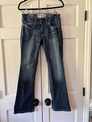 Ariat REAL Women’s Bootcut Jeans Size 29S Dark Wash Stretch Denim Western Flare thumbnail 2