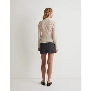Madewell Shirt Womens 2XS Beige Mock Neck Semi‎ Sheer Pullover Tee Top NN260 XXS thumbnail 2