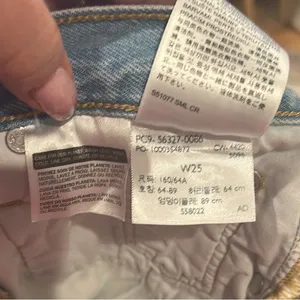 Levi’s Blue Distressed Button Fly Jean Shorts with Frayed Hem 25 thumbnail 6