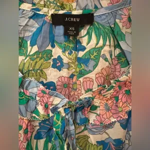 J.Crew Cotton Tie-Front Gathered Sleeves‎ Ruffle Top in Fairy Floral Size XS thumbnail 5