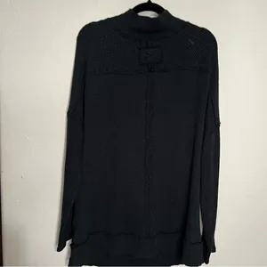 We The‎ Free People Casey Black Ribbed Tunic Sweater thumbnail 10