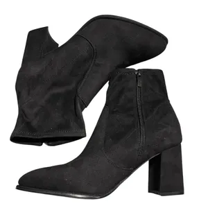Marc Fisher Balli Black Suede Pointed Toe Block Heel Ankle Boots Size‎ 8 Wide thumbnail 1