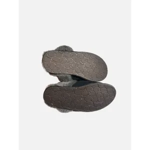 UGG Coquette Slippers Womens Black Grey Suede Sheepskin Fur Slides Loungewea 6.5 thumbnail 3