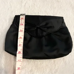 Vintage Black Satin Elegant Clutch Evening Bag thumbnail 3